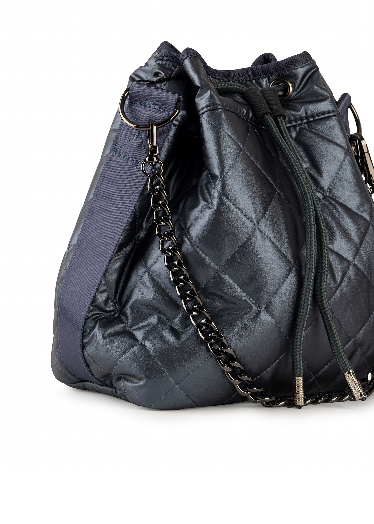 Lindsey Slate Puffer Bucket Bag - FINAL SALE