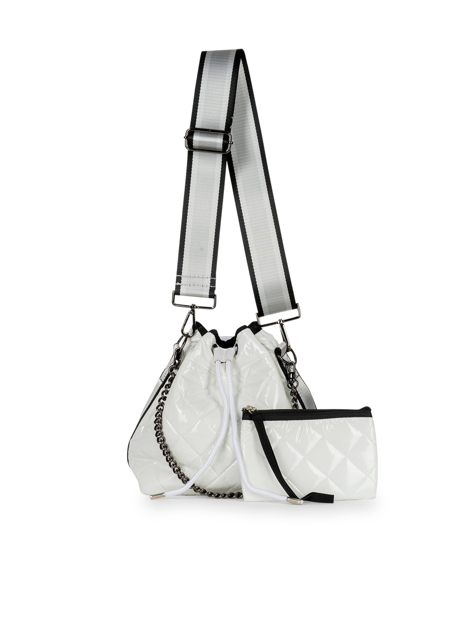 lindsey blanc puffer bucket bag