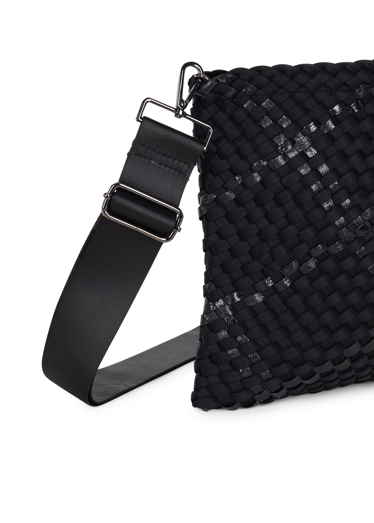 Val Noir Convertible Woven Crossbody