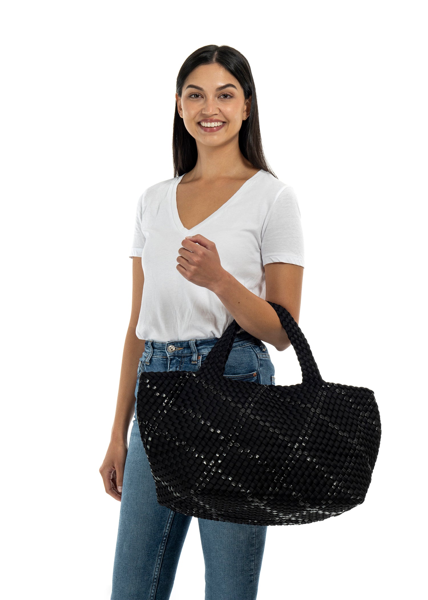 Bobbi Noir Woven Tote