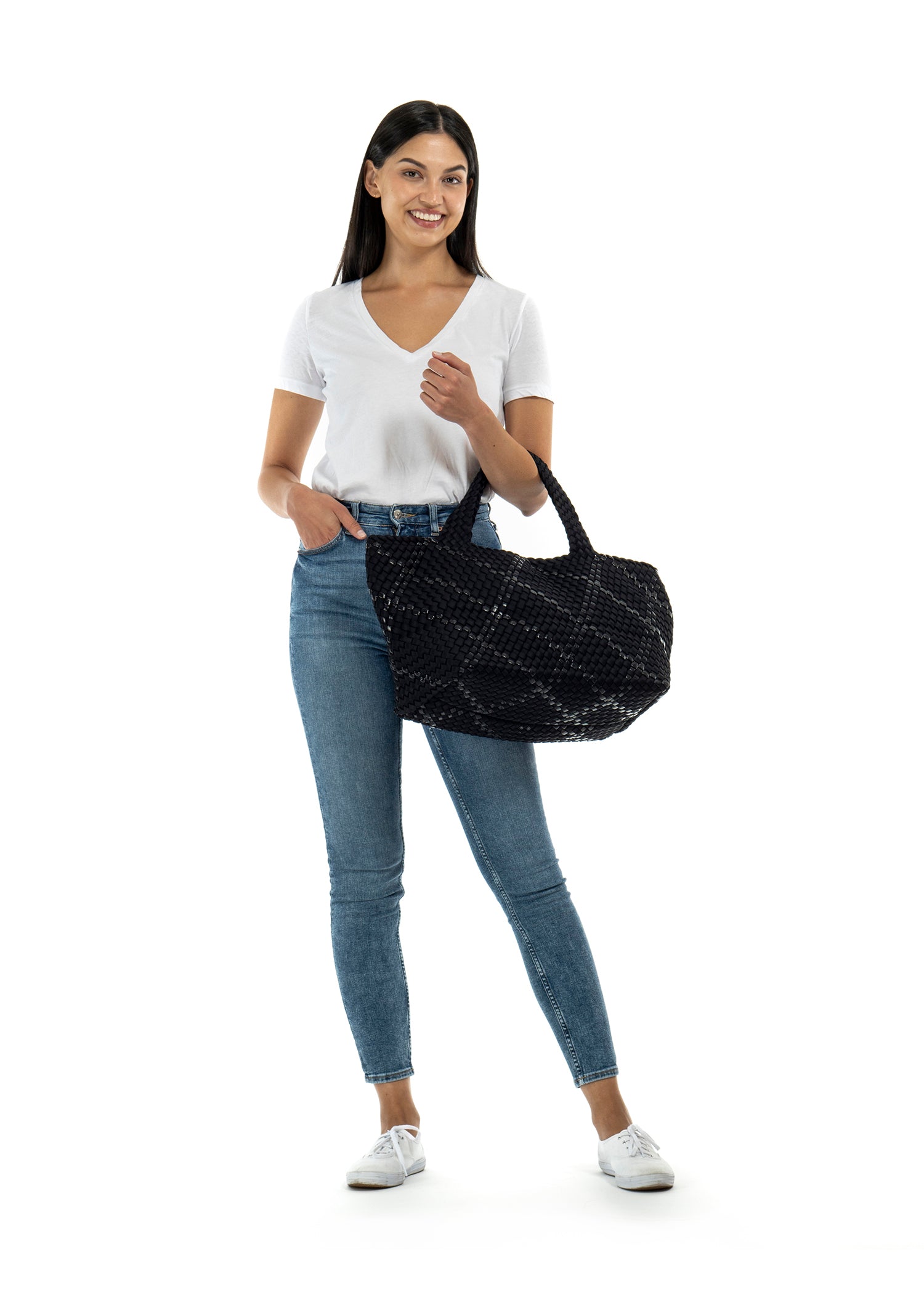 Bobbi Noir Woven Tote