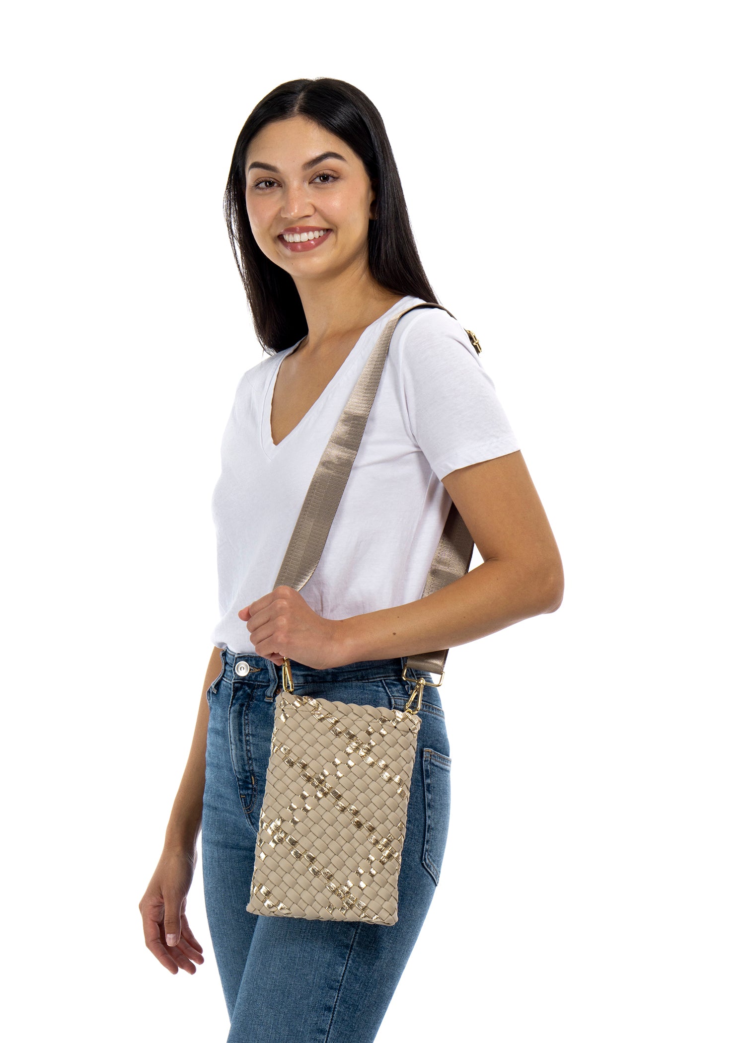 Shay Buff Woven Phone Bag