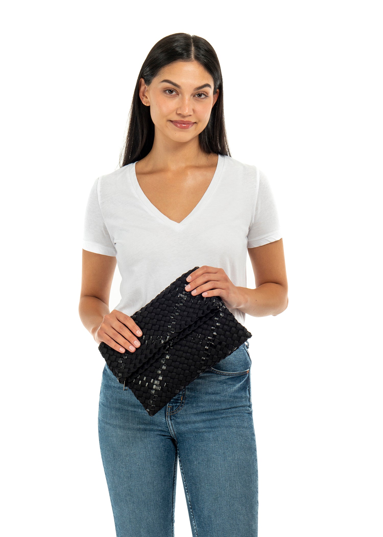 Val Noir Convertible Woven Crossbody