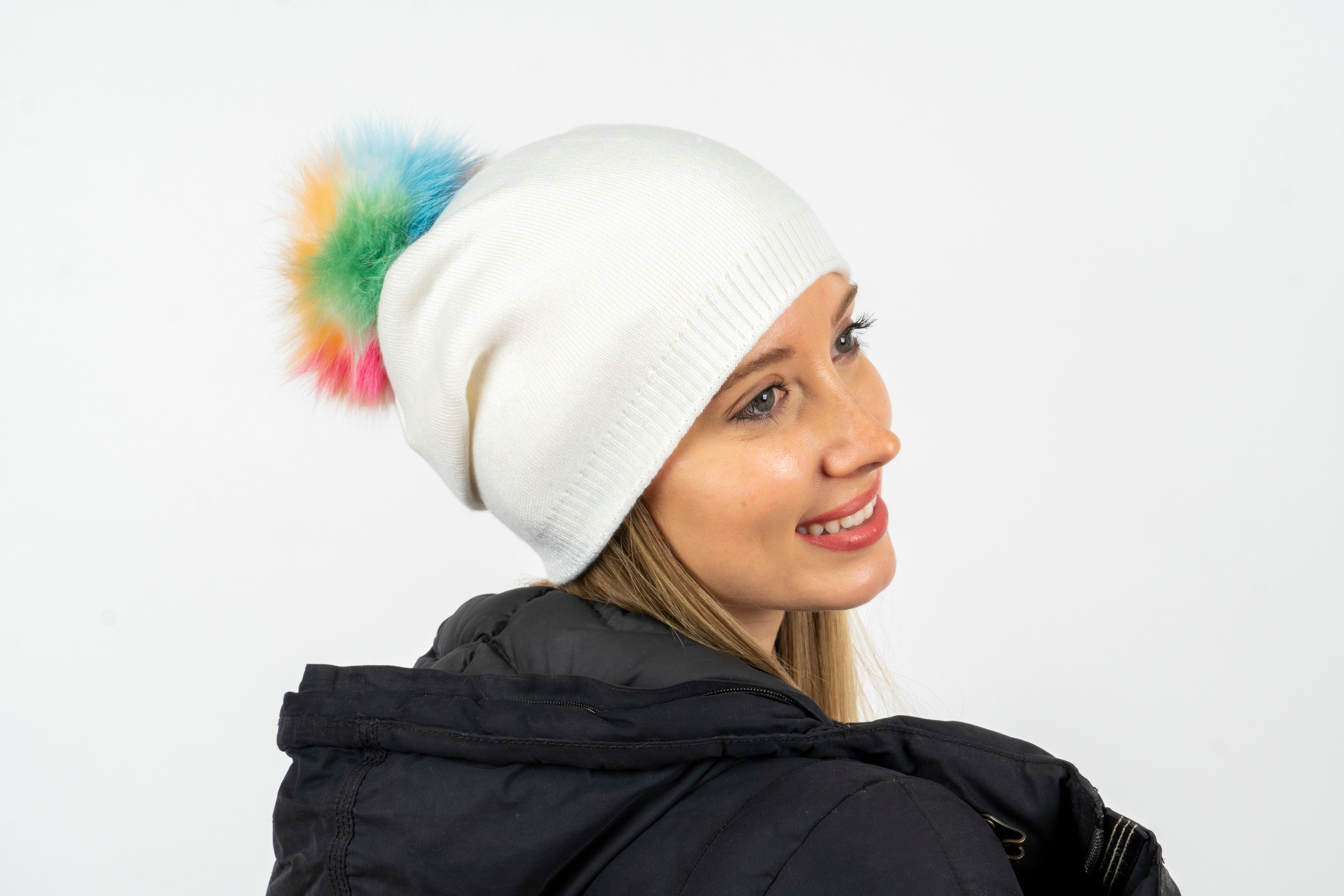 brooklyn beanie white multi fox