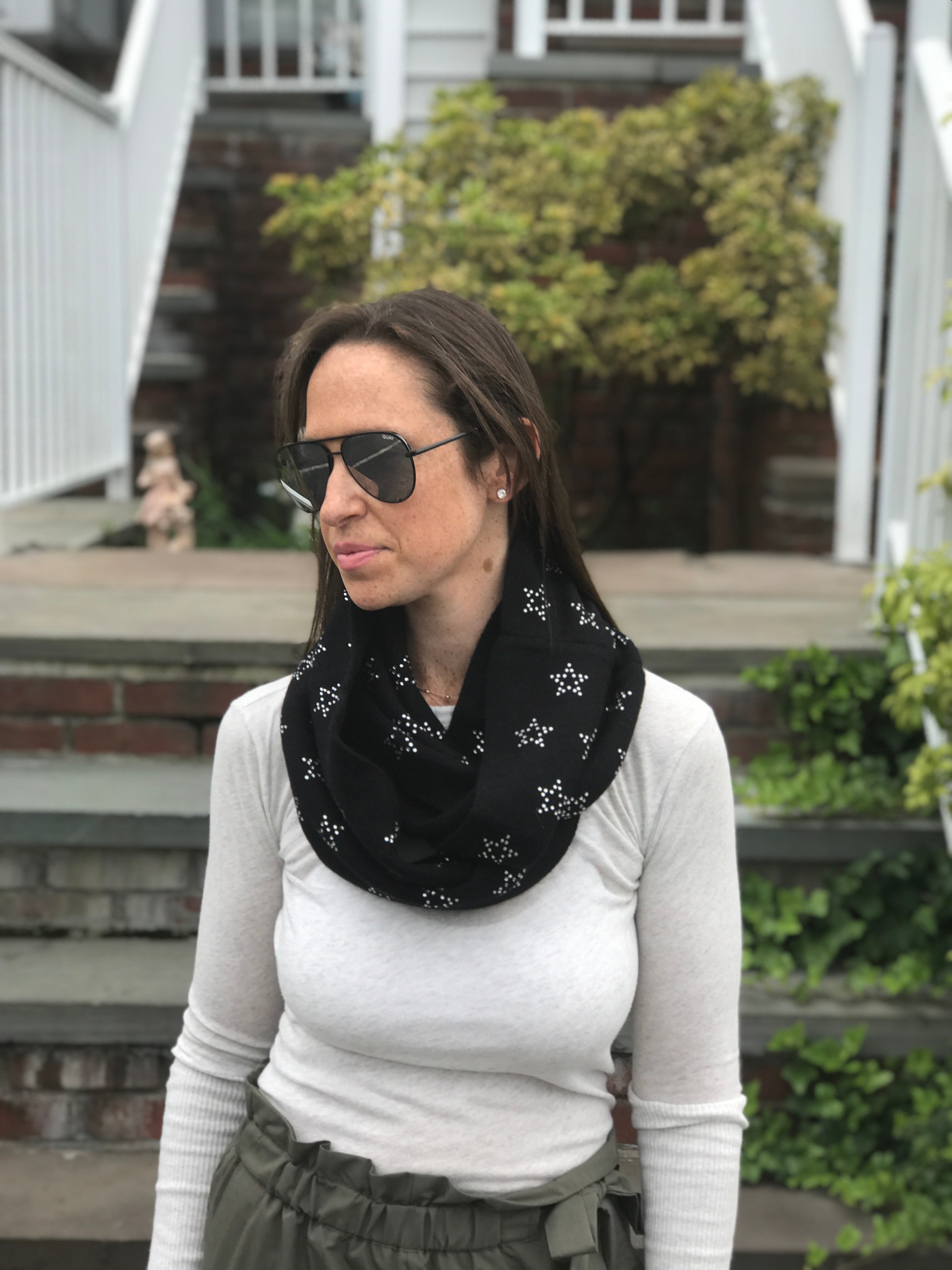 etoile infinity scarf black/silver star